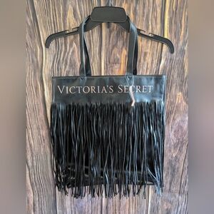 Victoria's Secret Black Fringe Tote Bag